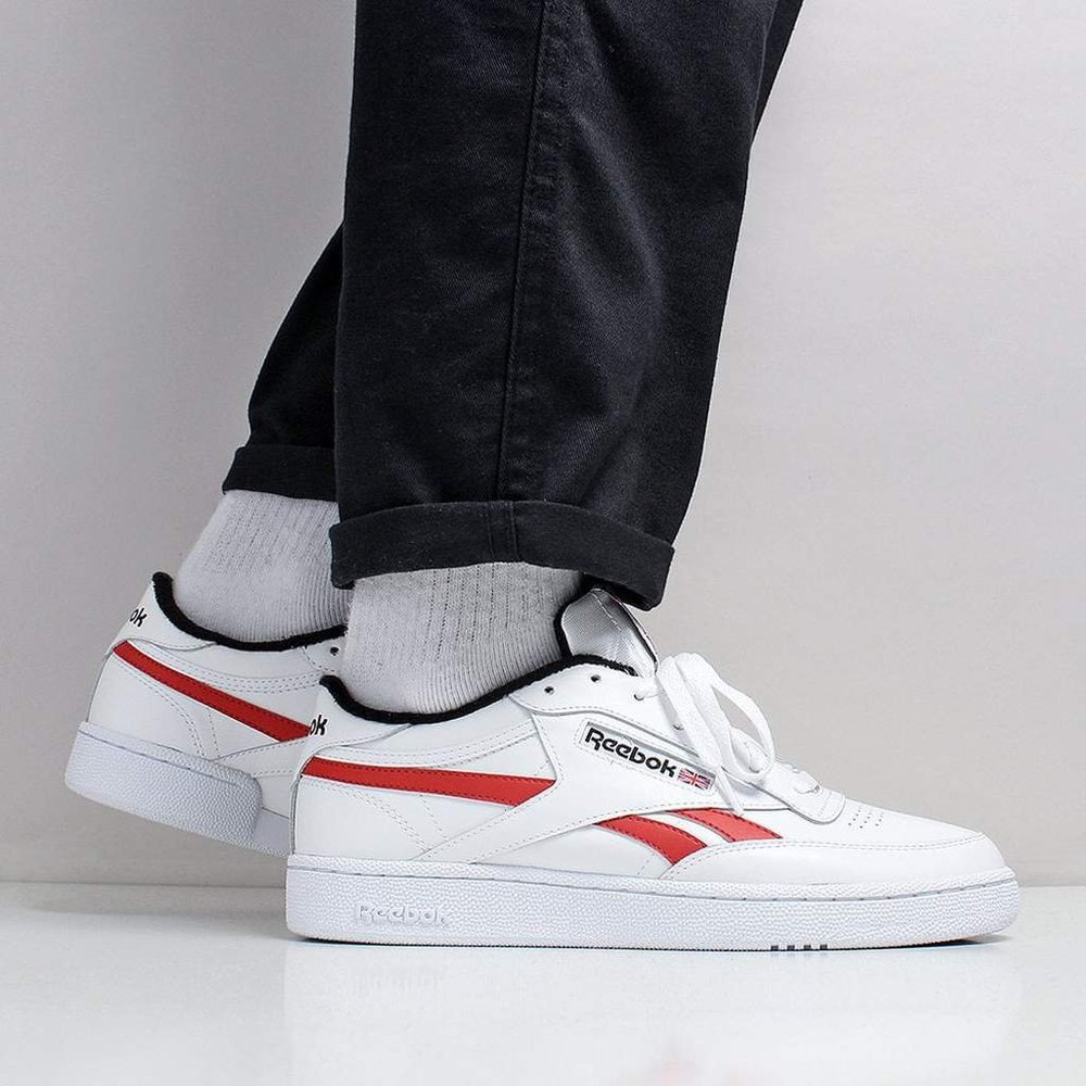 NEW FROM UK Reebok Club C Revenge MU Wht/Black/Red